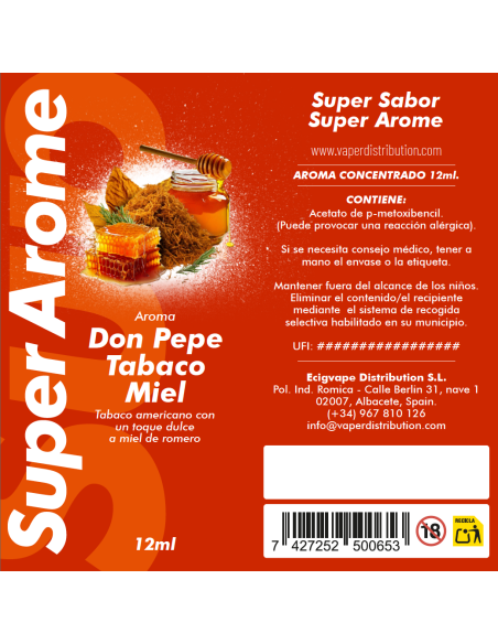 Aroma Don Pepe Tabaco Miel 24ml by Super Arome
